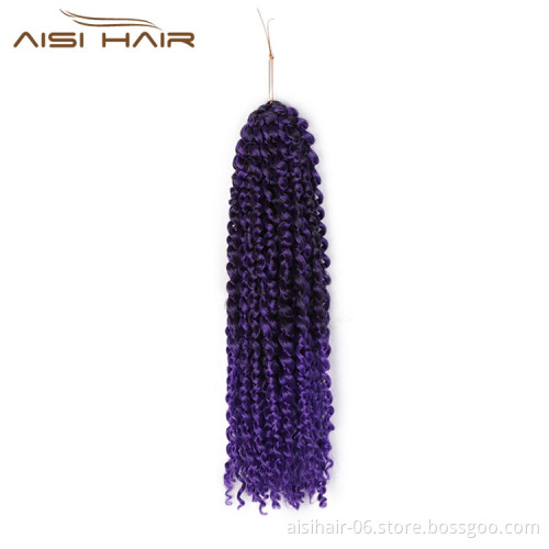 Aisi Hair Afro Curly Multi Ombre Color Synthetic Marly Braiding Hair Extensions Crochet Hairpiece Braids For Black Women